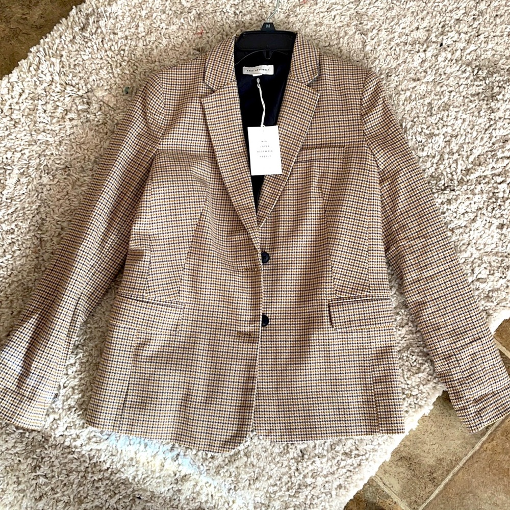 Houndstooth boyfriend blazer